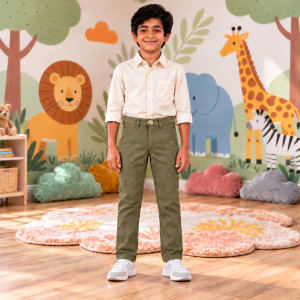 Kids & Boys' Everyday Cotton Pant – Olive