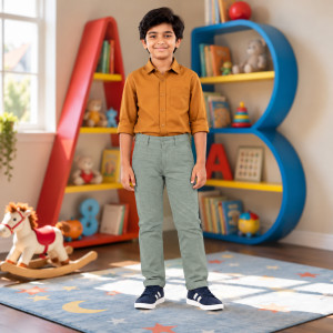 Kids & Boys' UrbanFlex Cotton Pant – Dark Grey