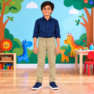 Kids & Boys' UrbanFlex Cotton Pant – Beige