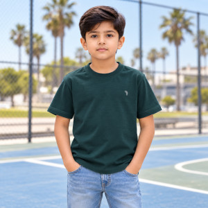 Boys Dark Peacock Cotton T-Shirt – Stylish Everyday Wear
