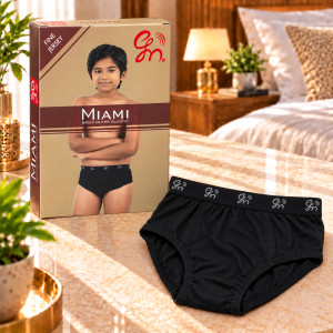Miami Boys' Comfort Cotton Brief – Black
