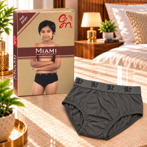 Miami Boys' Comfort Cotton Brief – Dark Grey