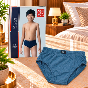 Boys & Kids Cotton Brief with Inner Elastic – Blue Melange