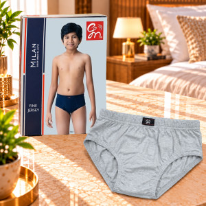 Boys & Kids Cotton Brief with Inner Elastic – Grey Melange