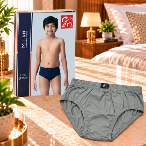 Boys & Kids Cotton Brief with Inner Elastic – Light Grey