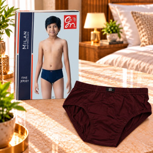 Boys & Kids Cotton Brief with Inner Elastic – Maroon