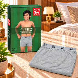 Suez Boys' Comfort Cotton Trunk – Grey Melange