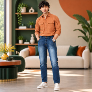 Men's Classic Denim Casual Pant – Blue