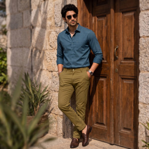 Men's Brown Stretch Pants