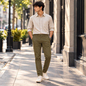 Men's Premium Brown Cotton Trousers