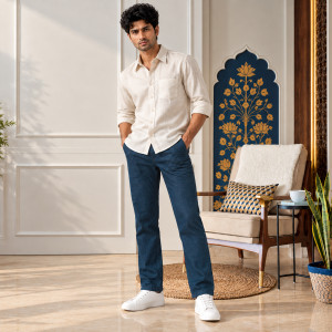 Men's Dark Blue Denim Jeans