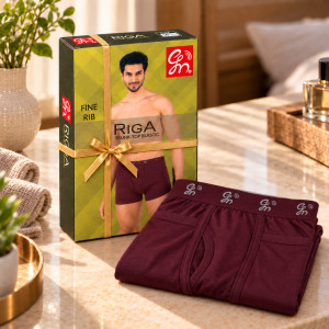Men's Cotton Trunk with Topper Elastic & Pocket – Maroon