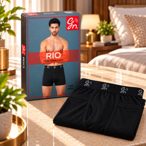 Rio Men's Comfort Trunk with Pocket – Black