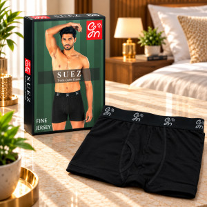 Suez Men's Comfort Knit Trunk – Black Outer Elastic