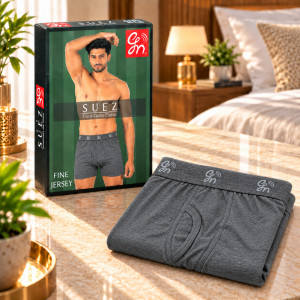 Suez Men's Comfort Cotton Knit Trunk – Charcoal Melange