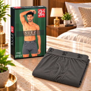 Suez Men's Comfort Cotton Knit Trunk – Dark Grey