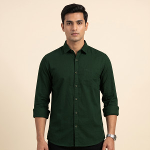 Men's Focus Dark Green Casual Shirt