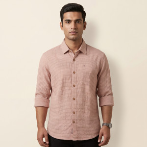 Men's Premium Long Fit Full Sleeve Shirt – Peach