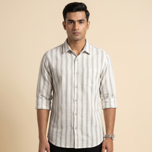 Cotton Lightbrown Casual Shirt