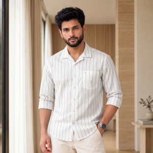Men's Classic Long Fit Full Sleeve Shirt – White