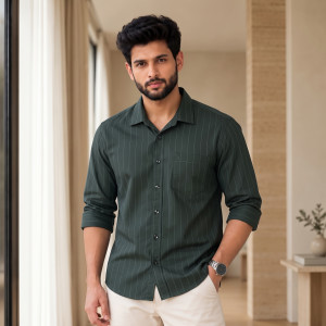 Men's Signature Long Fit Full Sleeve Shirt – Grey