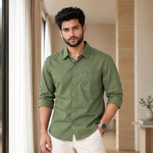 Men's Classic Comfort Full Sleeve Shirt – Olive