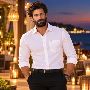 Rajaguru Men's White Full Sleeve Shirt